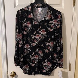 NWT Black Floral LuLaRoe XL Valentina
